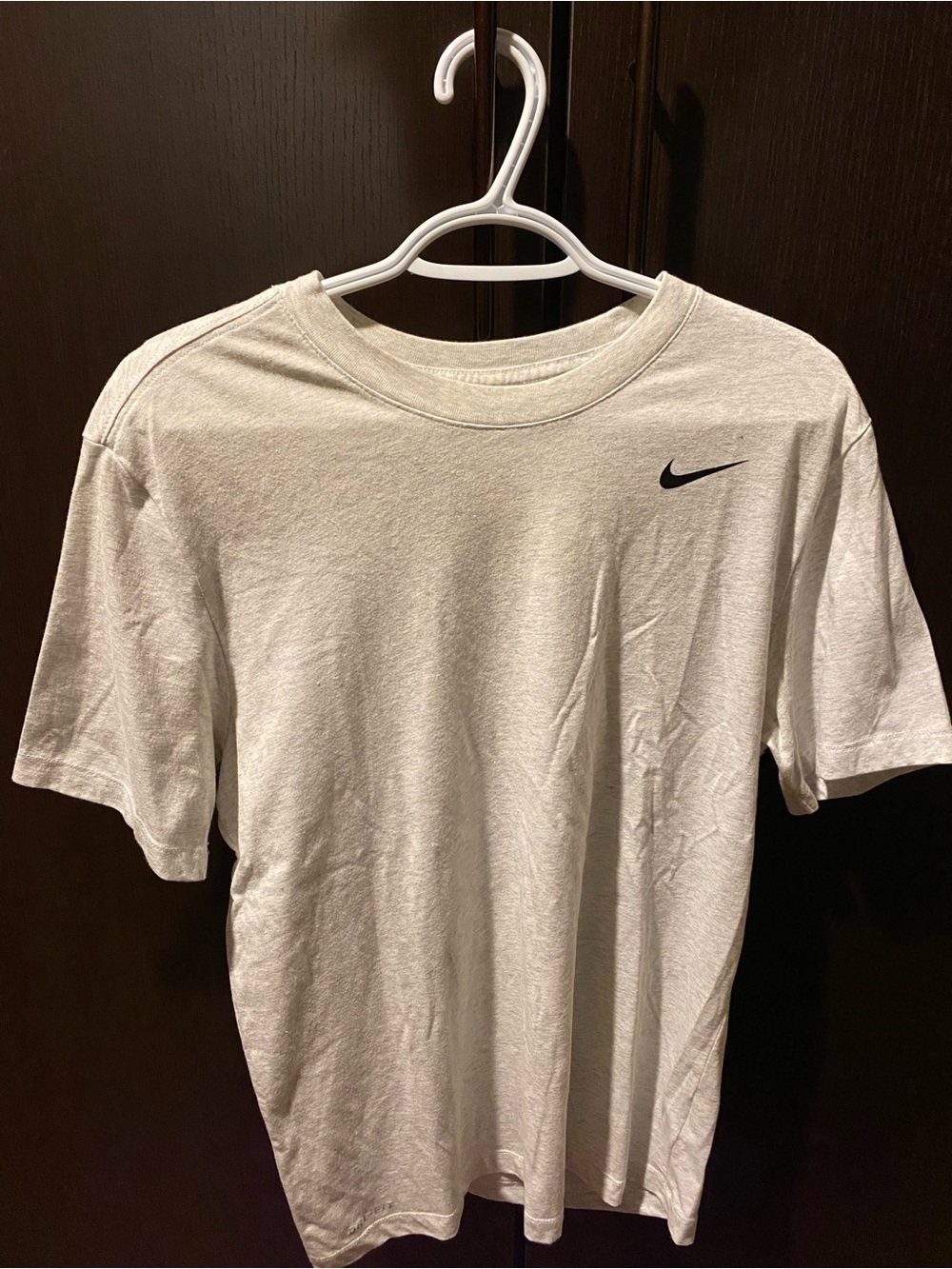 Nike White Short Sleeve Crew Tee with Black Swoosh